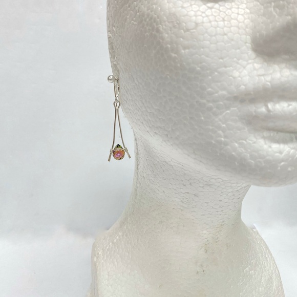 HANDMADE Austrian Crystal Briolette Dangle Earrings, Artisan Jewelry Gift Her - Picture 6 of 10